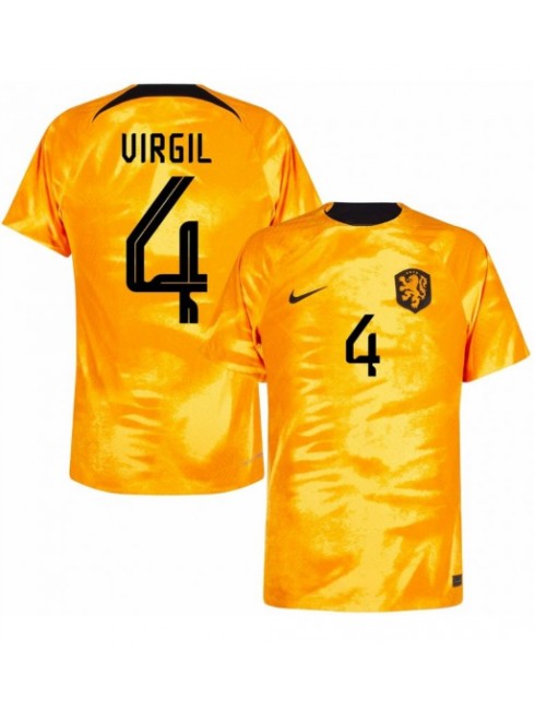 Niederlande Virgil van Dijk #4 Heimtrikot WM 2022 Kurzarm